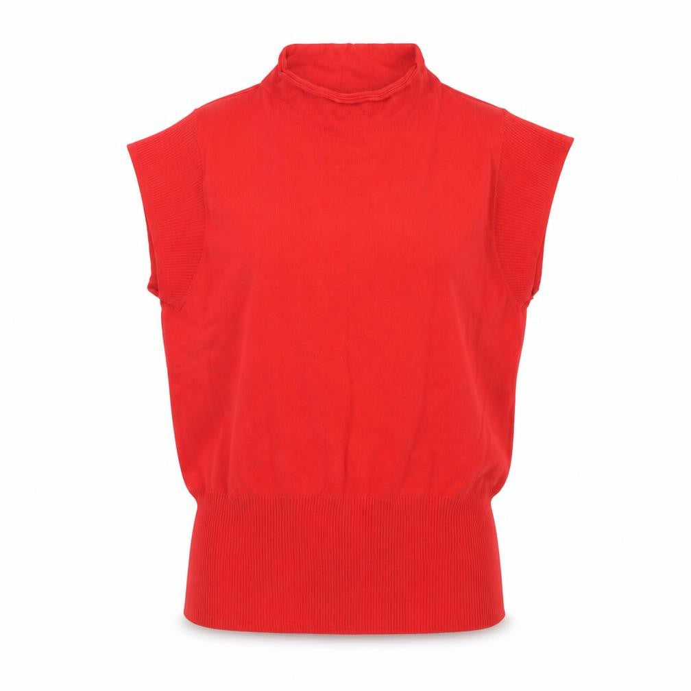 Next Women’s Red Mock Neck Sleeveless Knit Jumper Size 14