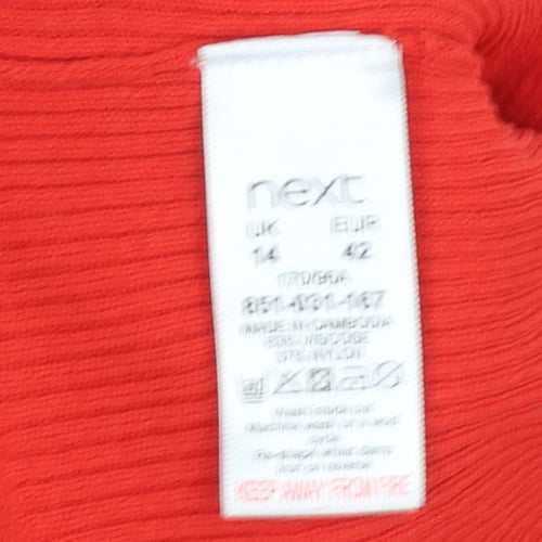 Next Women’s Red Mock Neck Sleeveless Knit Jumper Size 14
