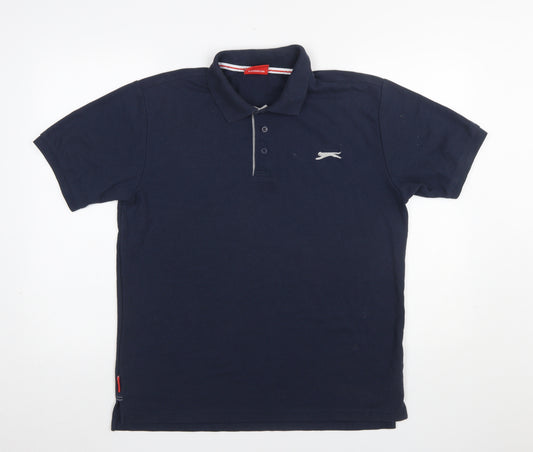 Slazenger Men's Blue Polo Shirt L Regular Fit Sports Casual