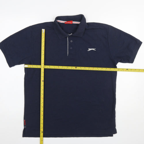 Slazenger Men's Blue Polo Shirt L Regular Fit Sports Casual