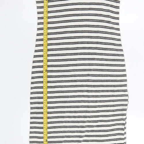 New Look Women Black White Striped Knit Bodycon Dress Size 10