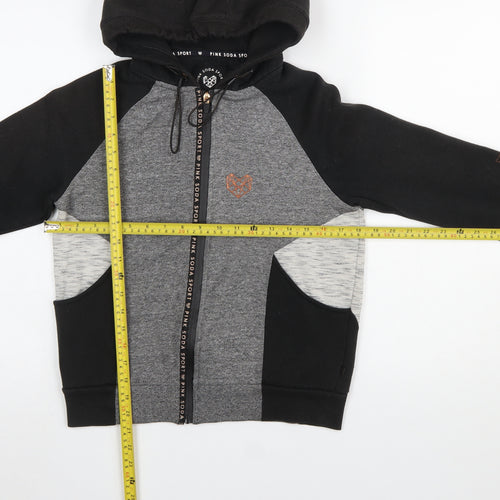 Pink Soda Sport Women Black & Grey Full Zip Hoodie UK 10