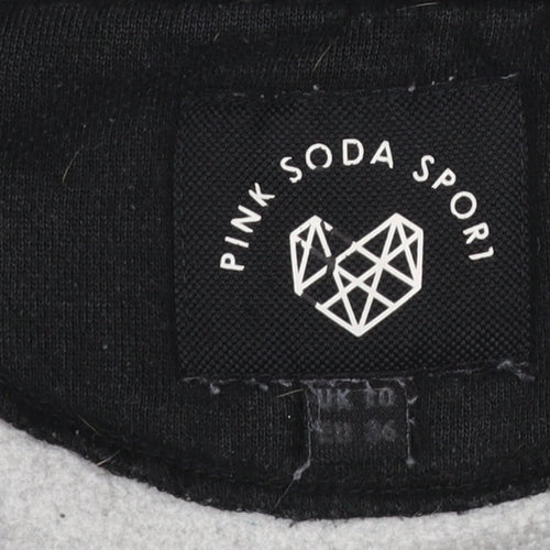 Pink Soda Sport Women Black & Grey Full Zip Hoodie UK 10