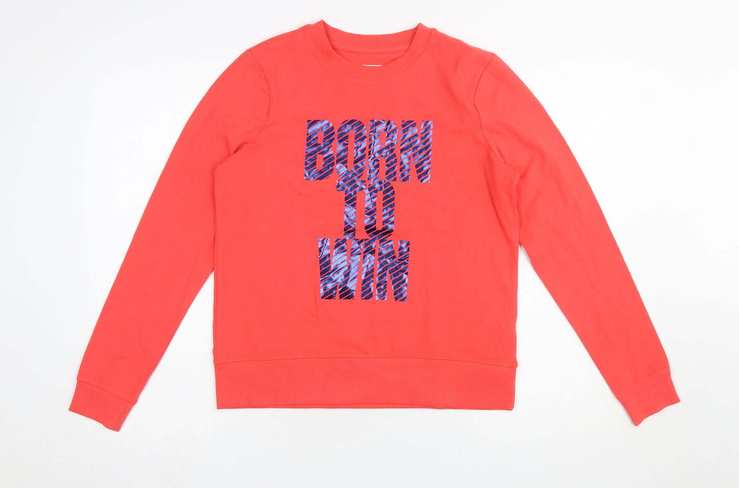 Piazza Italia Women Red Crew Neck Long Sleeve Pullover Sweatshirt M