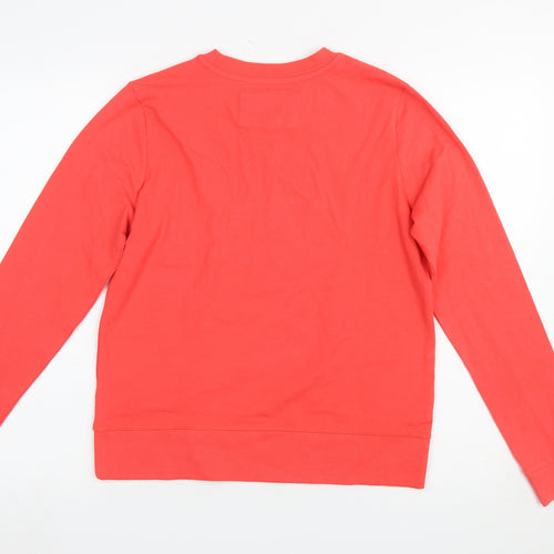 Piazza Italia Women Red Crew Neck Long Sleeve Pullover Sweatshirt M