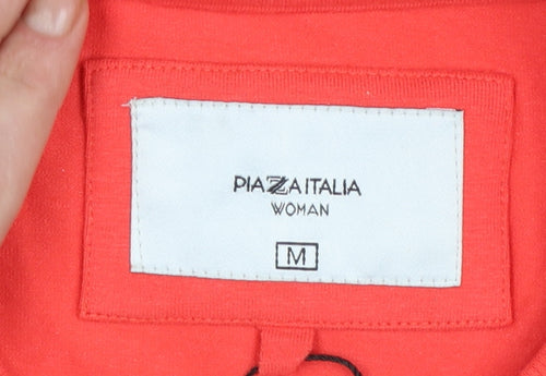 Piazza Italia Women Red Crew Neck Long Sleeve Pullover Sweatshirt M