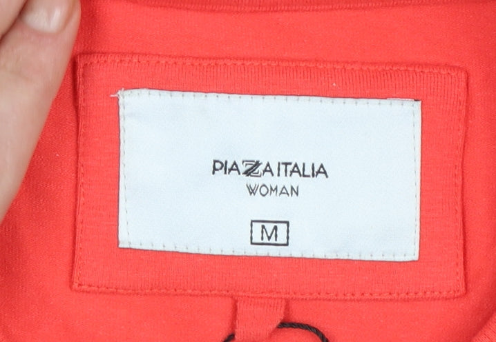 Piazza Italia Women Red Crew Neck Long Sleeve Pullover Sweatshirt M