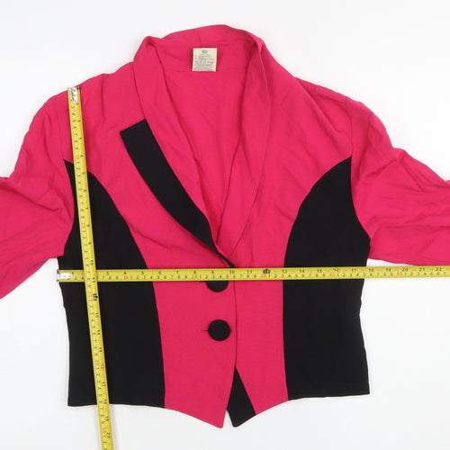 C&A Yessica Women’s Pink Black Colourblock Tuxedo Blazer Size 14