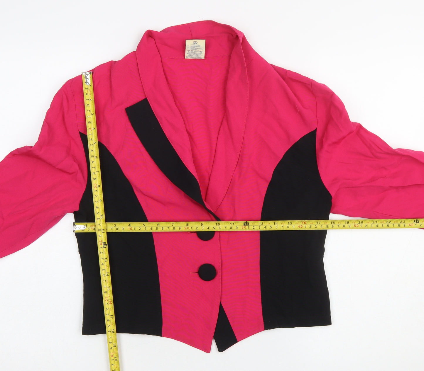 C&A Yessica Women’s Pink Black Colourblock Tuxedo Blazer Size 14