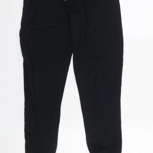NEXT Boys Black Jogger Trousers 12 Years Cotton Blend Fleece Easy Care