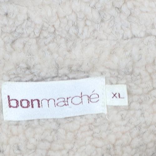 Bonmarché Women Beige Waistcoat XL Cotton Corduroy Lined Gilet