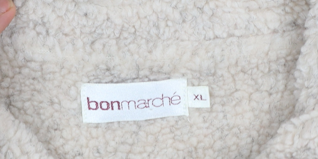 Bonmarché Women Beige Waistcoat XL Cotton Corduroy Lined Gilet