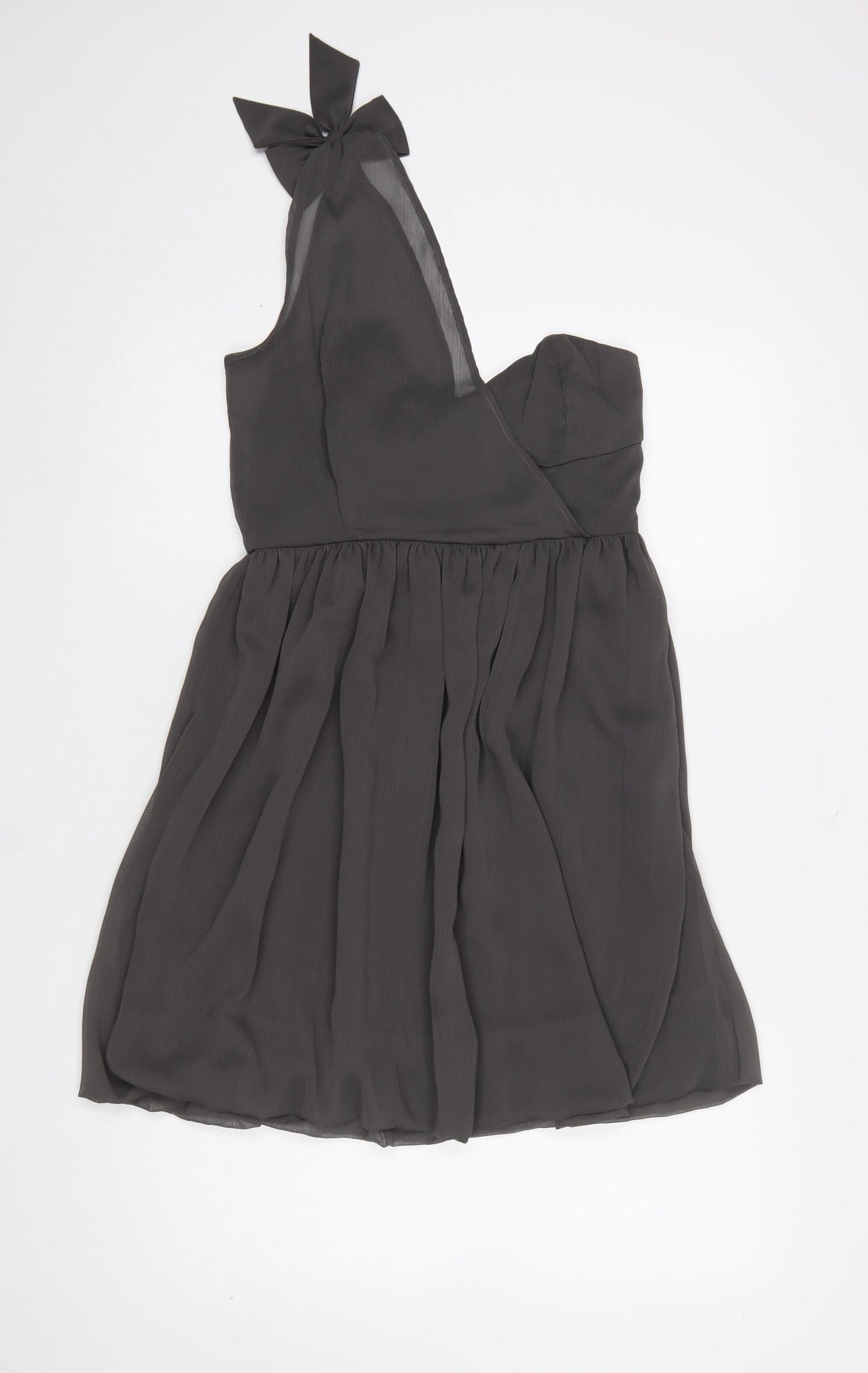 GED London Women’s Grey One Shoulder Short Party Dress Size 8