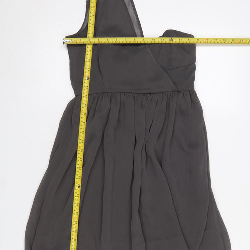 GED London Women’s Grey One Shoulder Short Party Dress Size 8