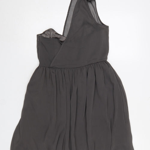 GED London Women’s Grey One Shoulder Short Party Dress Size 8