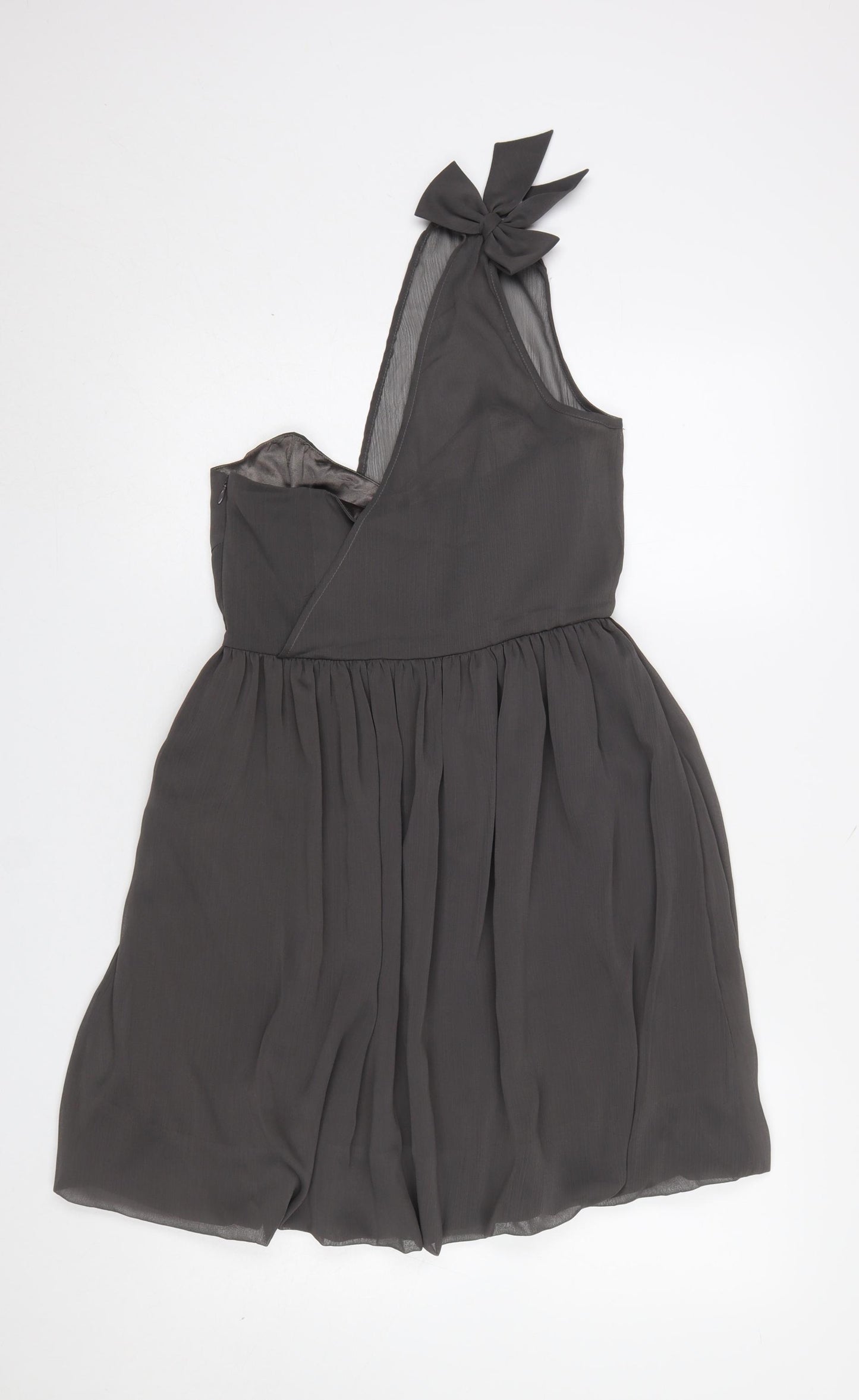 GED London Women’s Grey One Shoulder Short Party Dress Size 8