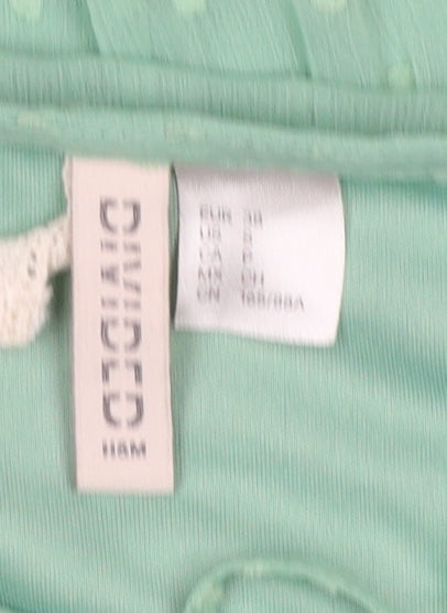 H&M Divided Women's Green A-Line Short Dress Size 10 Long Sleeve