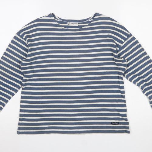 Wins Nautic Women's Blue Striped Long Sleeve Cotton T-Shirt Size L