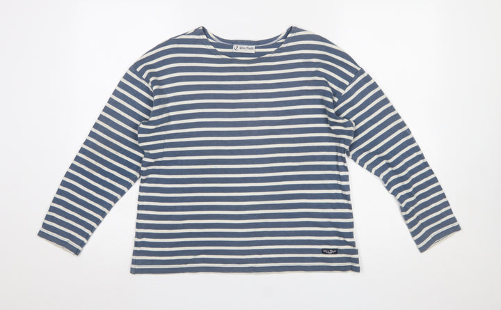 Wins Nautic Women's Blue Striped Long Sleeve Cotton T-Shirt Size L