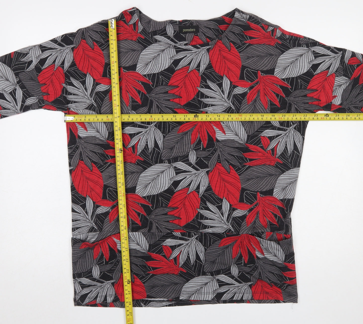 Pomodoro Women’s Multicoloured Floral Tunic Top Size 12 3/4 Sleeve