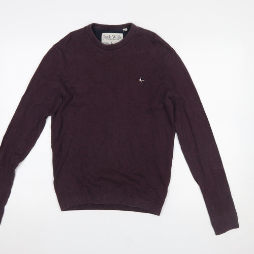 Jack Wills Men's Purple Crew Neck Cotton Wool Pullover XS