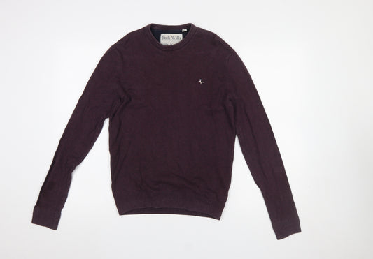 Jack Wills Men's Purple Crew Neck Cotton Wool Pullover XS