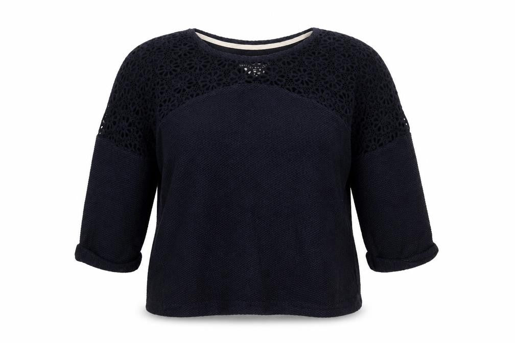 Front view of Next Women's Black Crochet Knit jumper, size 16