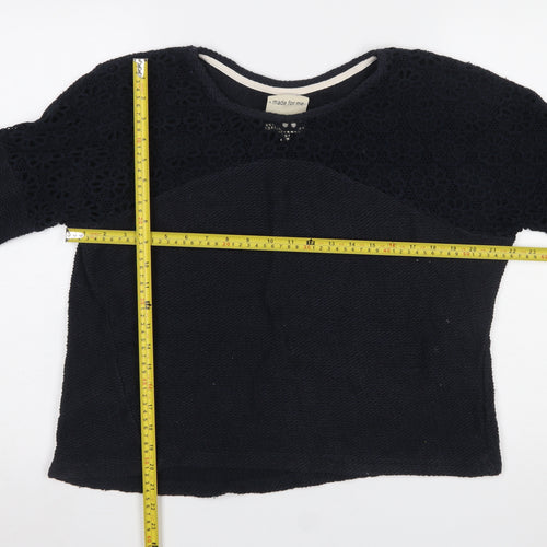 Next Women's Black Crochet Knit Pullover Jumper Size 16