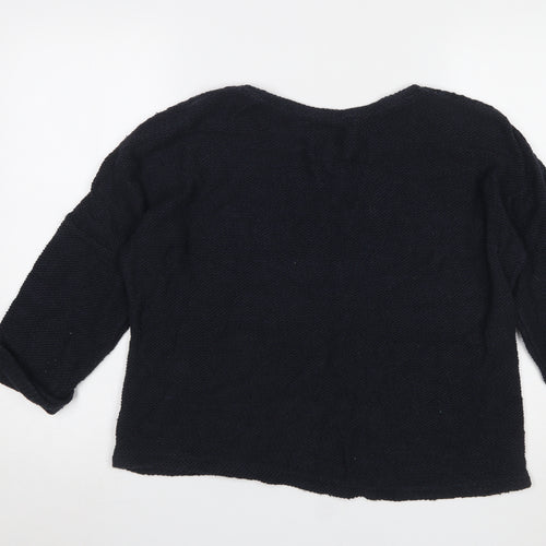 Next Women's Black Crochet Knit Pullover Jumper Size 16