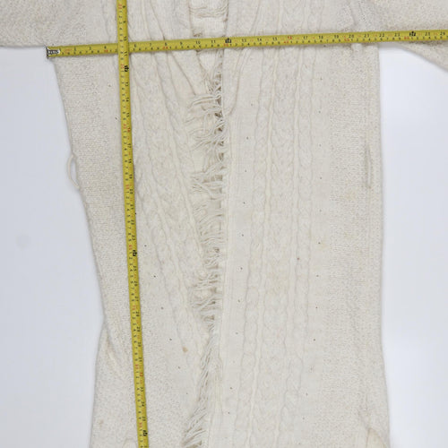 Monsoon Women’s Ivory Cable Knit Fringe Cardigan M