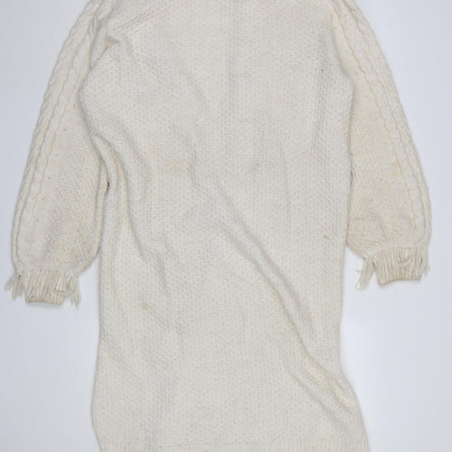 Monsoon Women’s Ivory Cable Knit Fringe Cardigan M