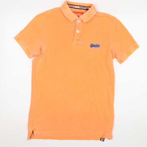Superdry Men's Orange Slim Fit Cotton Polo Shirt Size S