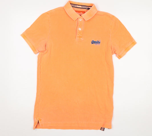 Superdry Men's Orange Slim Fit Cotton Polo Shirt Size S