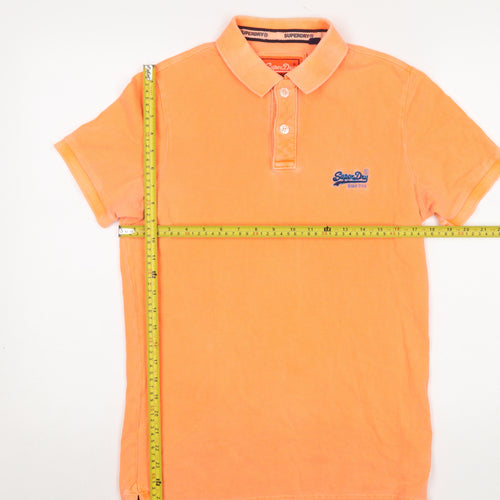 Superdry Men's Orange Slim Fit Cotton Polo Shirt Size S