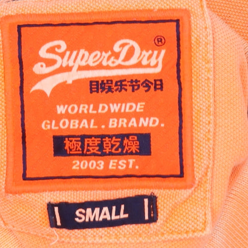 Superdry Men's Orange Slim Fit Cotton Polo Shirt Size S