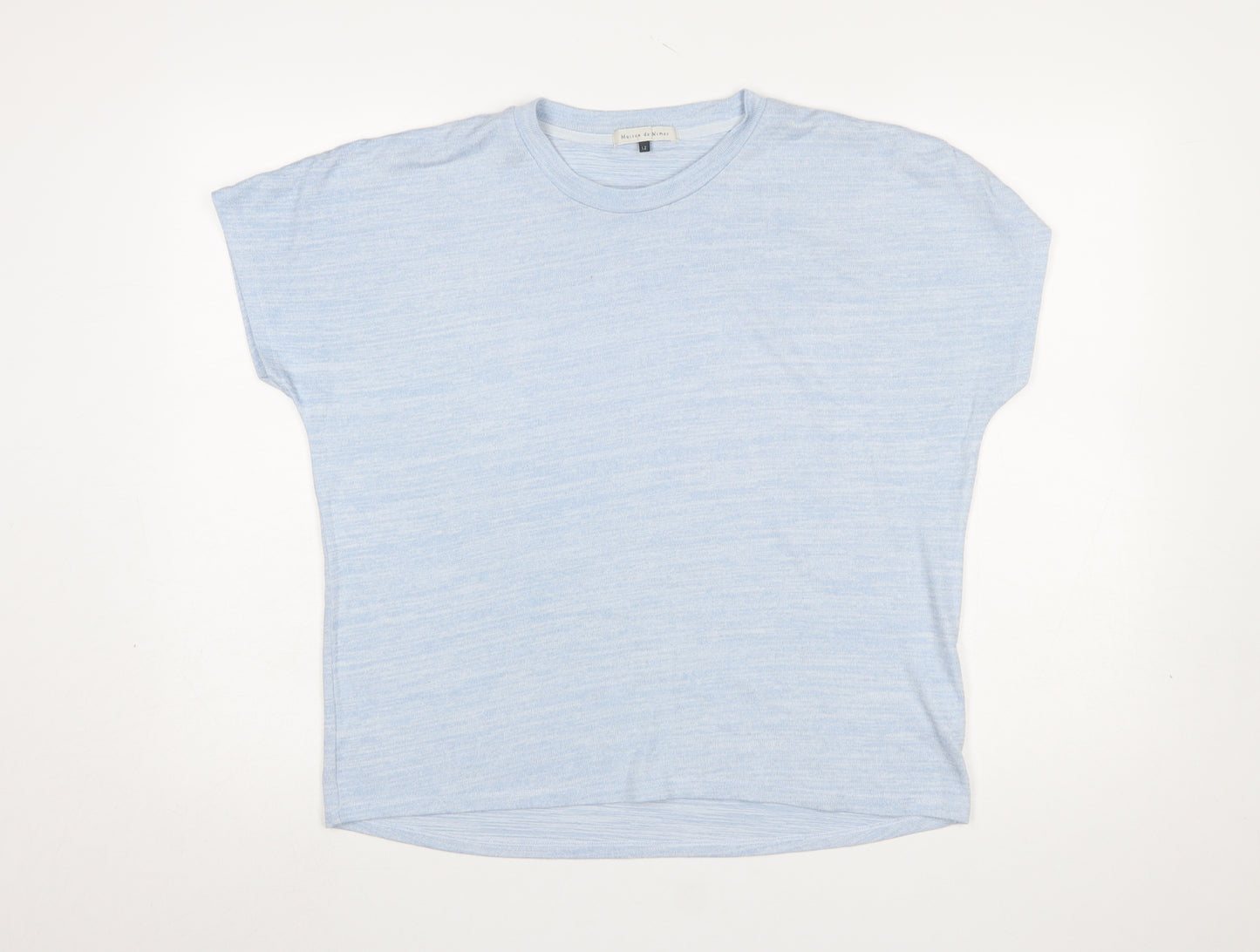 Maison de Nimes Women's Blue Short Sleeve Basic T-Shirt Size 12