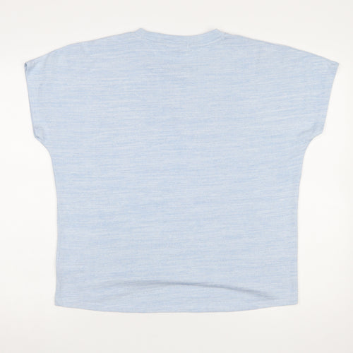 Maison de Nimes Women's Blue Short Sleeve Basic T-Shirt Size 12
