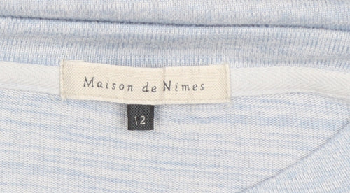 Maison de Nimes Women's Blue Short Sleeve Basic T-Shirt Size 12