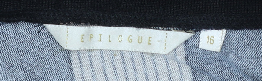 Epilogue Women Black Geometric Roll Neck Knit Shift Dress Size 16