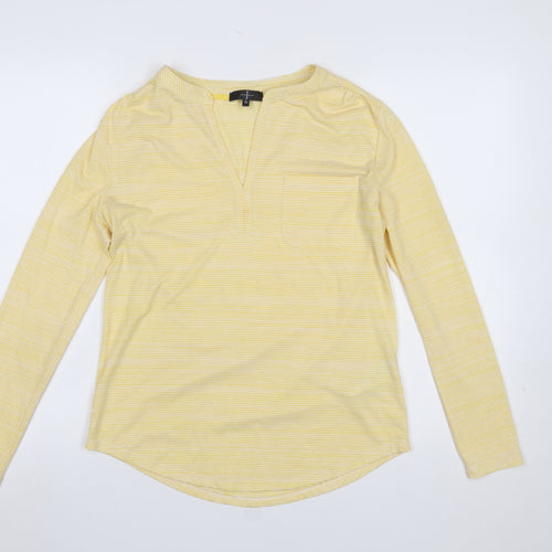 Jasper Conran Women’s Yellow Striped V-Neck Long Sleeve Tunic Blouse Size 10