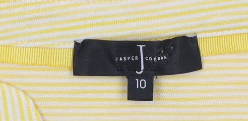 Jasper Conran Women’s Yellow Striped V-Neck Long Sleeve Tunic Blouse Size 10