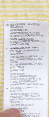 Jasper Conran Women’s Yellow Striped V-Neck Long Sleeve Tunic Blouse Size 10