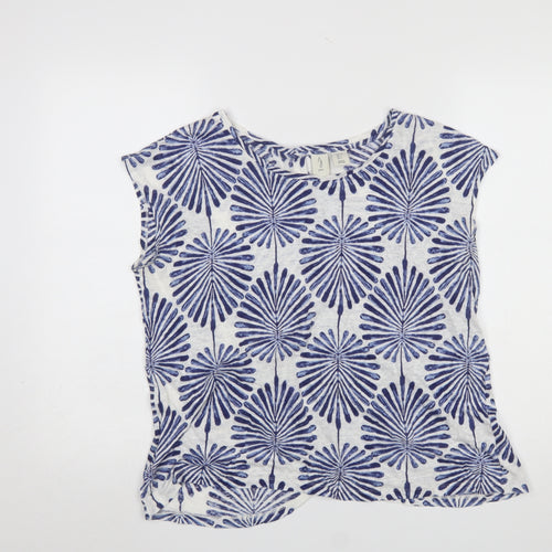 Joie Women's Blue Linen Sleeveless Button Back Blouse Size L