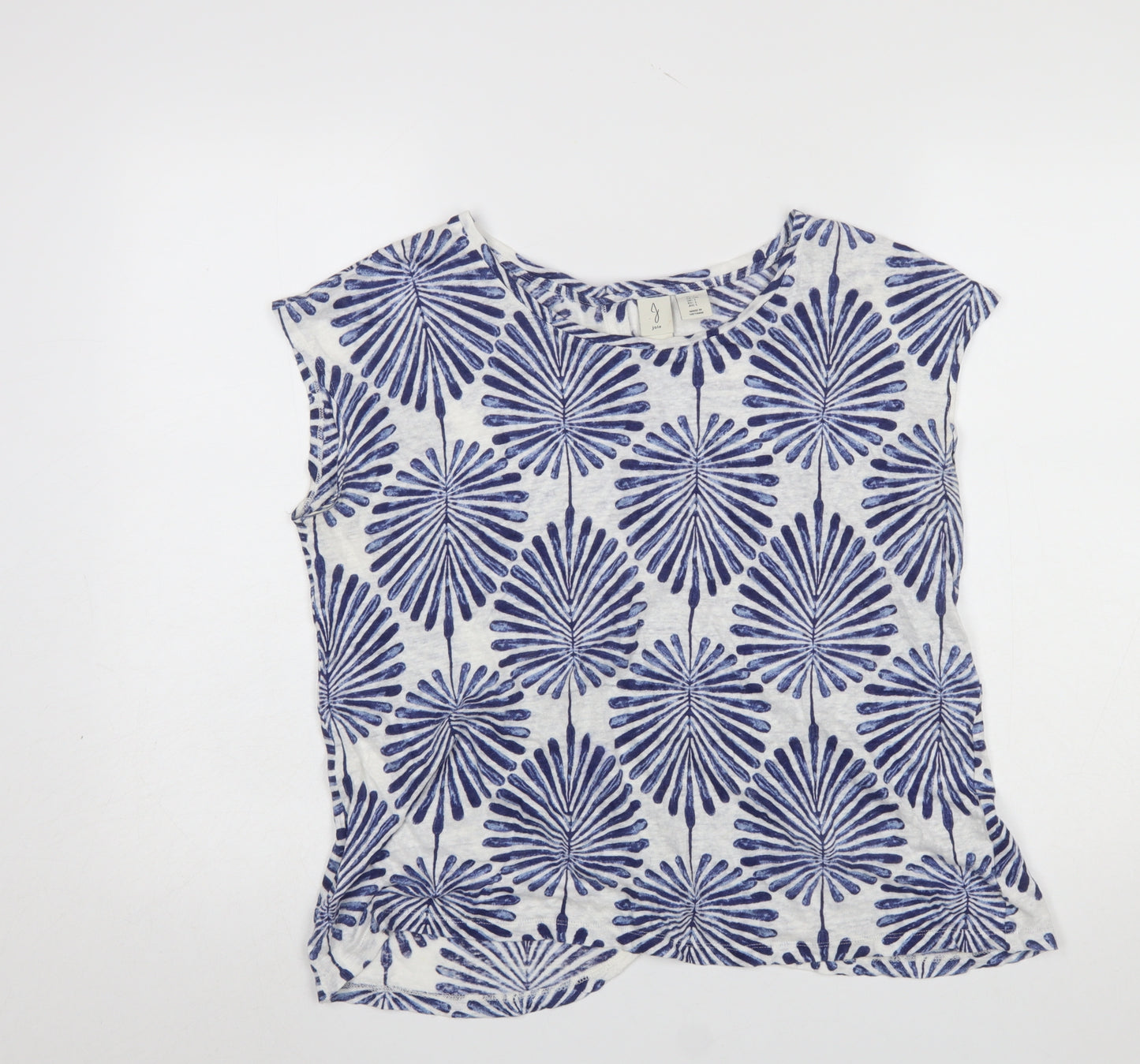 Joie Women's Blue Linen Sleeveless Button Back Blouse Size L