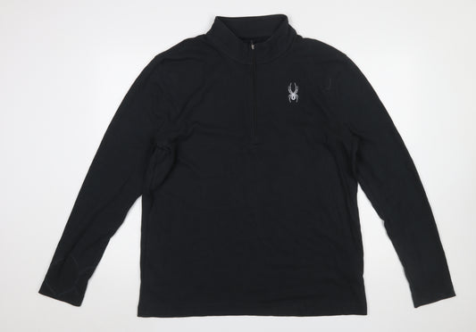 Spyder Men's Black XL 1/2 Zip Mock Neck Sports Sweatshirt