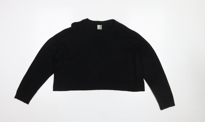 ASOS Women’s Black Crew Neck Long Sleeve Pullover Jumper Size 12