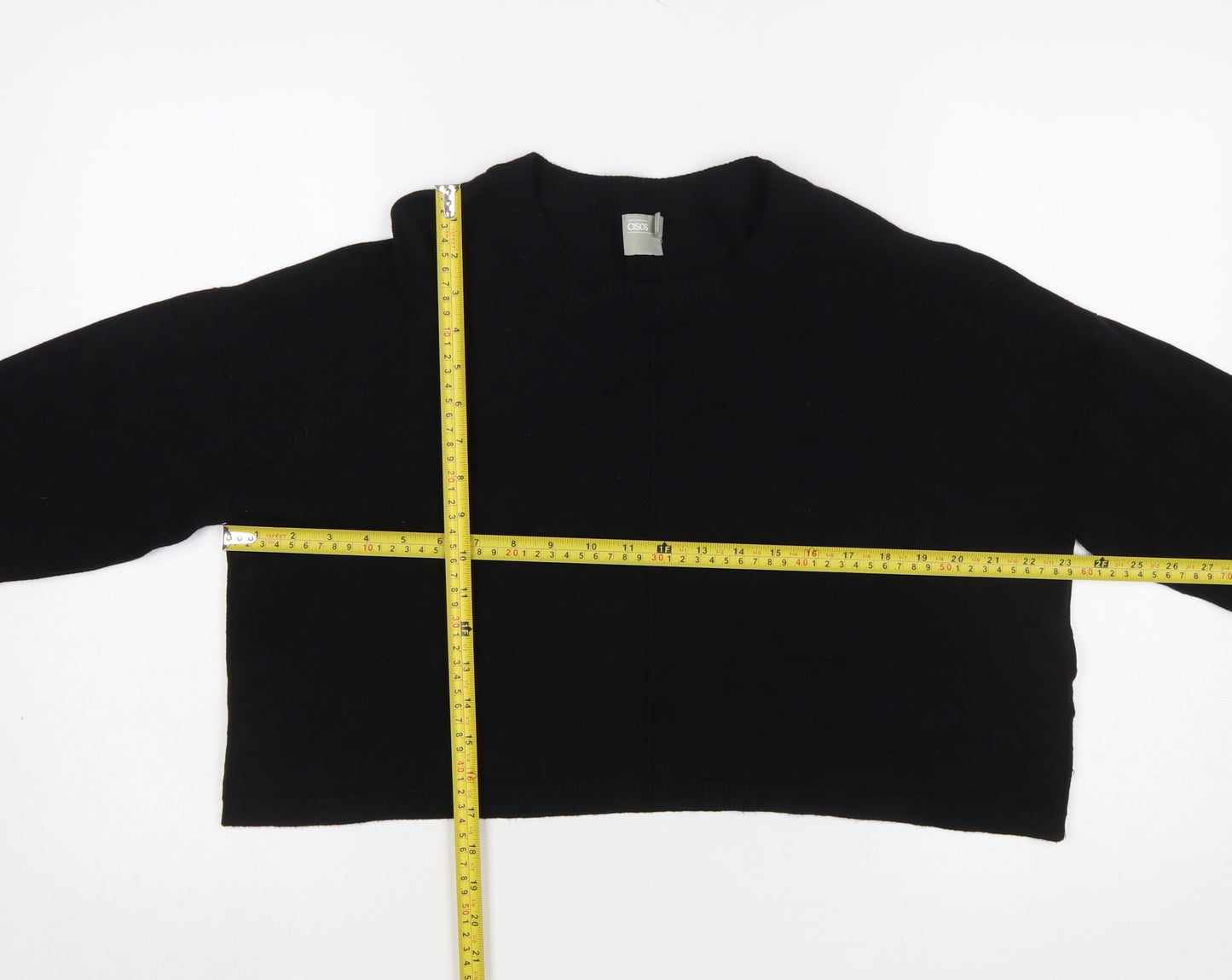 ASOS Women’s Black Crew Neck Long Sleeve Pullover Jumper Size 12