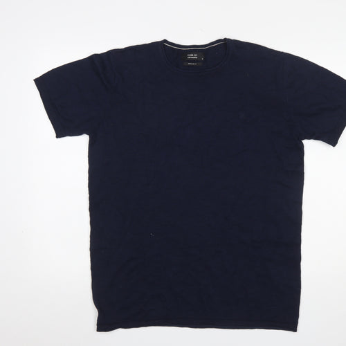 Clean Cut Copenhagen Men's Blue Small Regular Fit Cotton T-Shirt