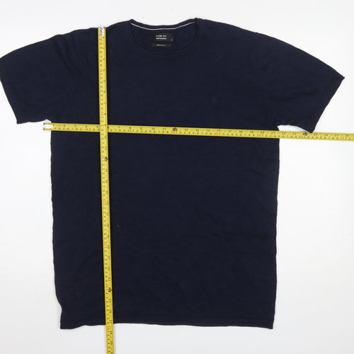 Clean Cut Copenhagen Men's Blue Small Regular Fit Cotton T-Shirt