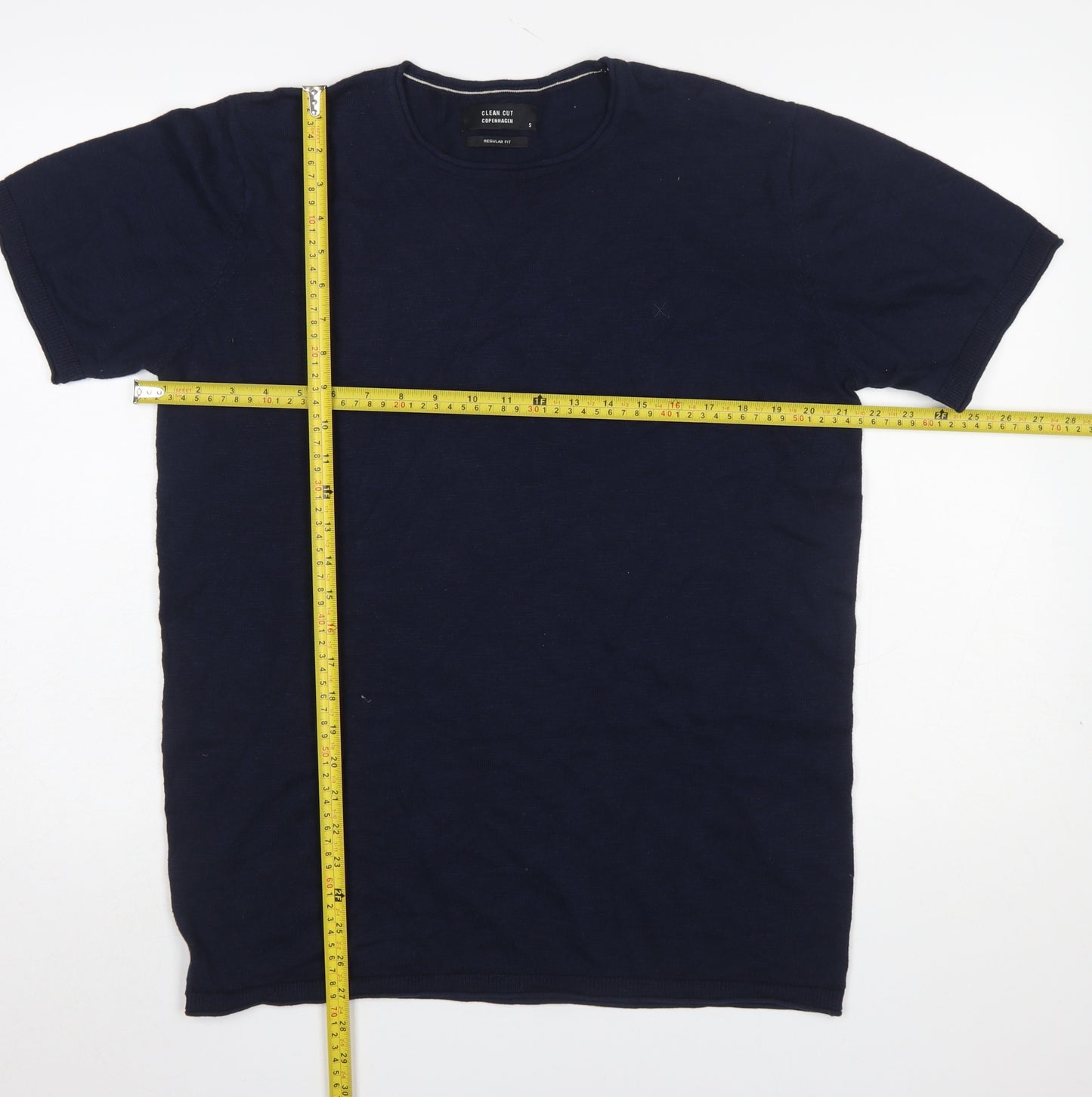 Clean Cut Copenhagen Men's Blue Small Regular Fit Cotton T-Shirt